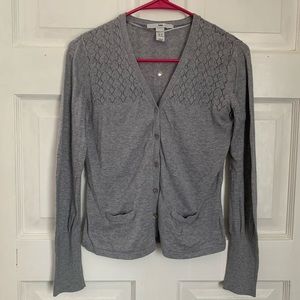 H&M 8 Grey Long Sleeve Button-Up Cardigan